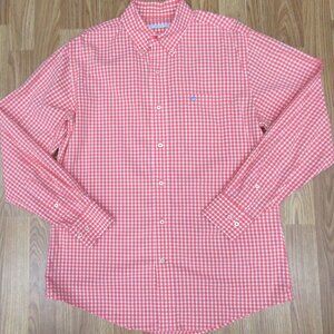 SOUTHERN TIDE REGULAR FIT COTTON/SPANDEX SHIRT PINK & WHITE MEDIUM, M